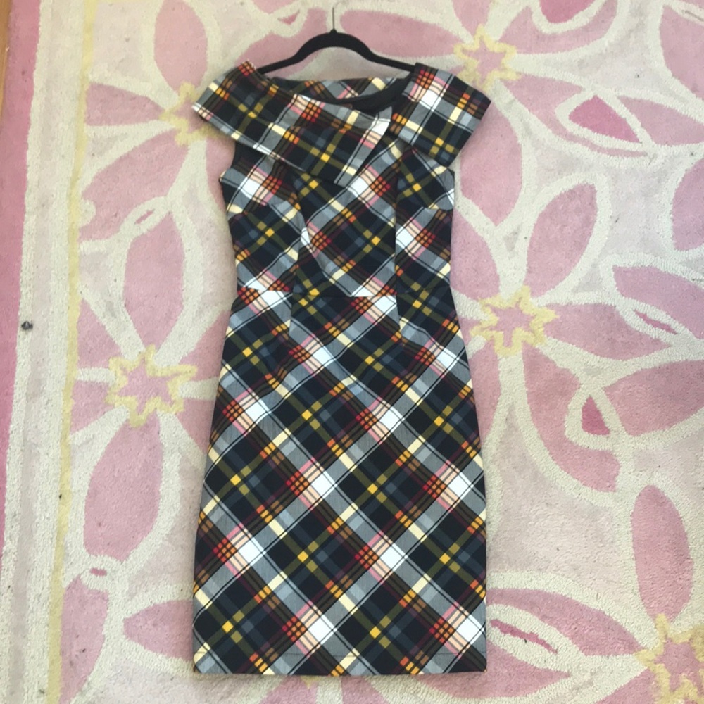 Plaid Pin Up Rockabilly Pencil Dress 4 Small